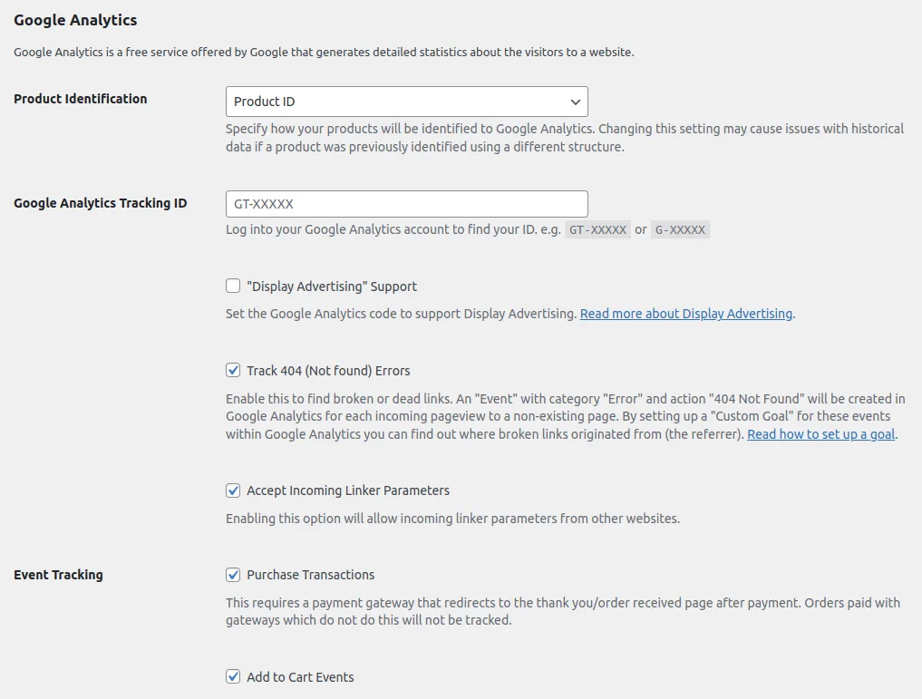 Google Analytics for WooCommerce ekran görüntüsü 1