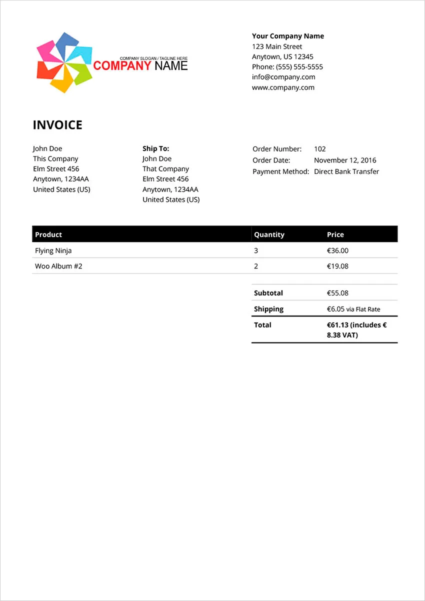 PDF Invoices & Packing Slips for WooCommerce ekran görüntüsü 1