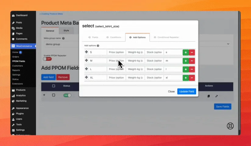 PPOM – Product Addons & Custom Fields for WooCommerce ekran görüntüsü 3