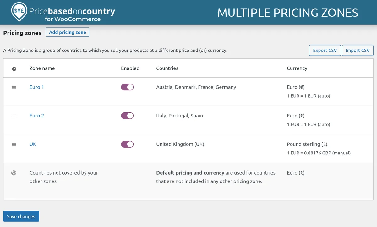 Price Based on Country for WooCommerce ekran görüntüsü 2