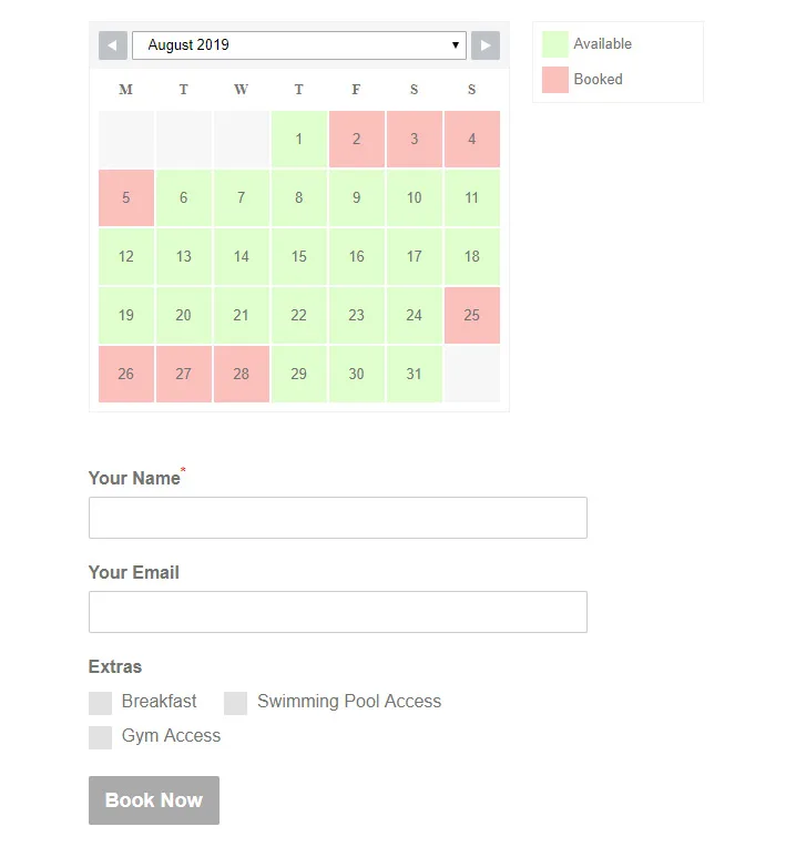 WP Booking System – Booking Calendar ekran görüntüsü 1