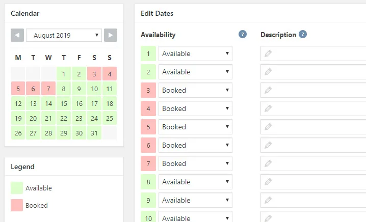 WP Booking System – Booking Calendar ekran görüntüsü 2