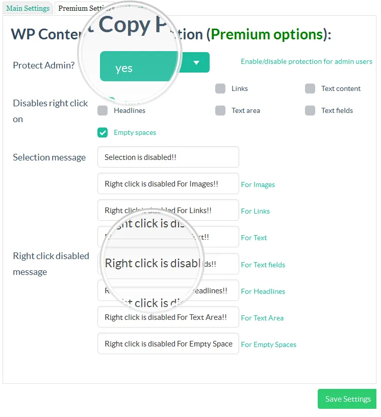 WP Content Copy Protection & No Right Click ekran görüntüsü 1