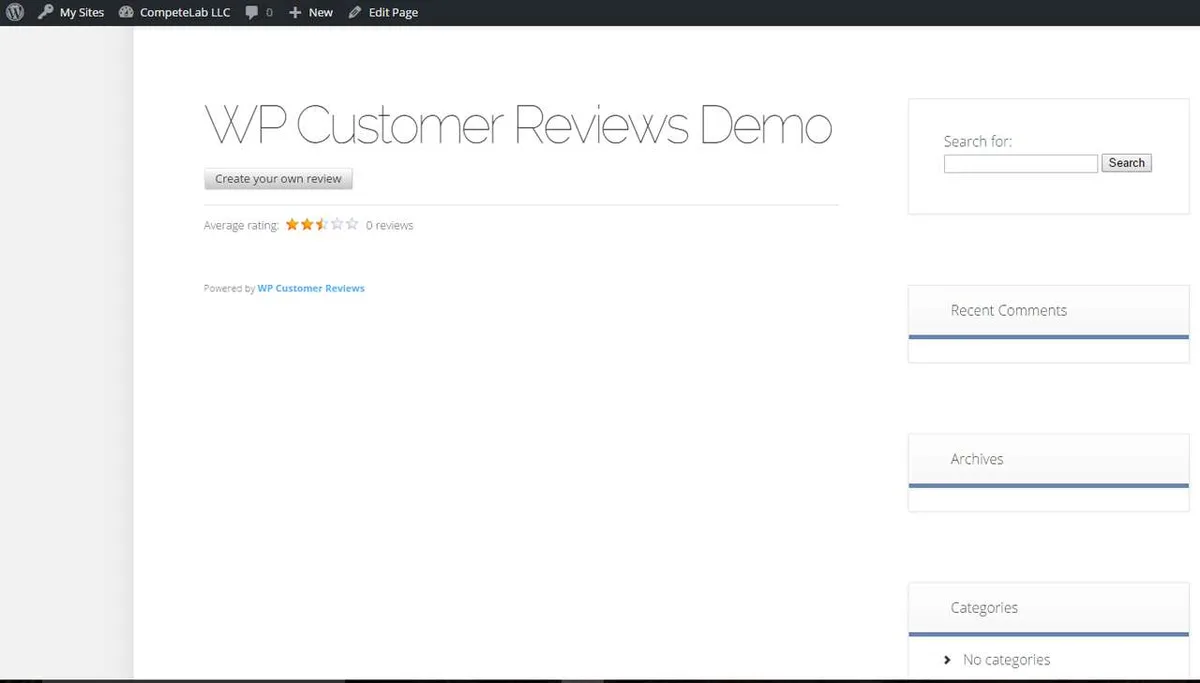 WP Customer Reviews ekran görüntüsü 2