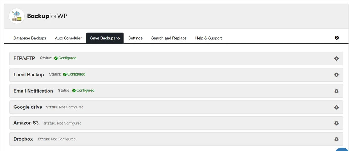 WP Database Backup – Unlimited Database & Files Backup by Backup for WP ekran görüntüsü 3