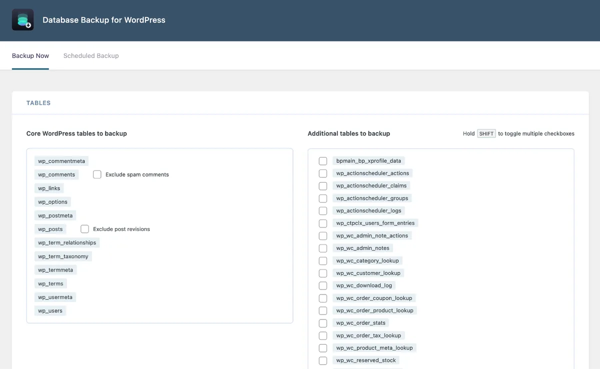Database Backup for WordPress ekran görüntüsü 1