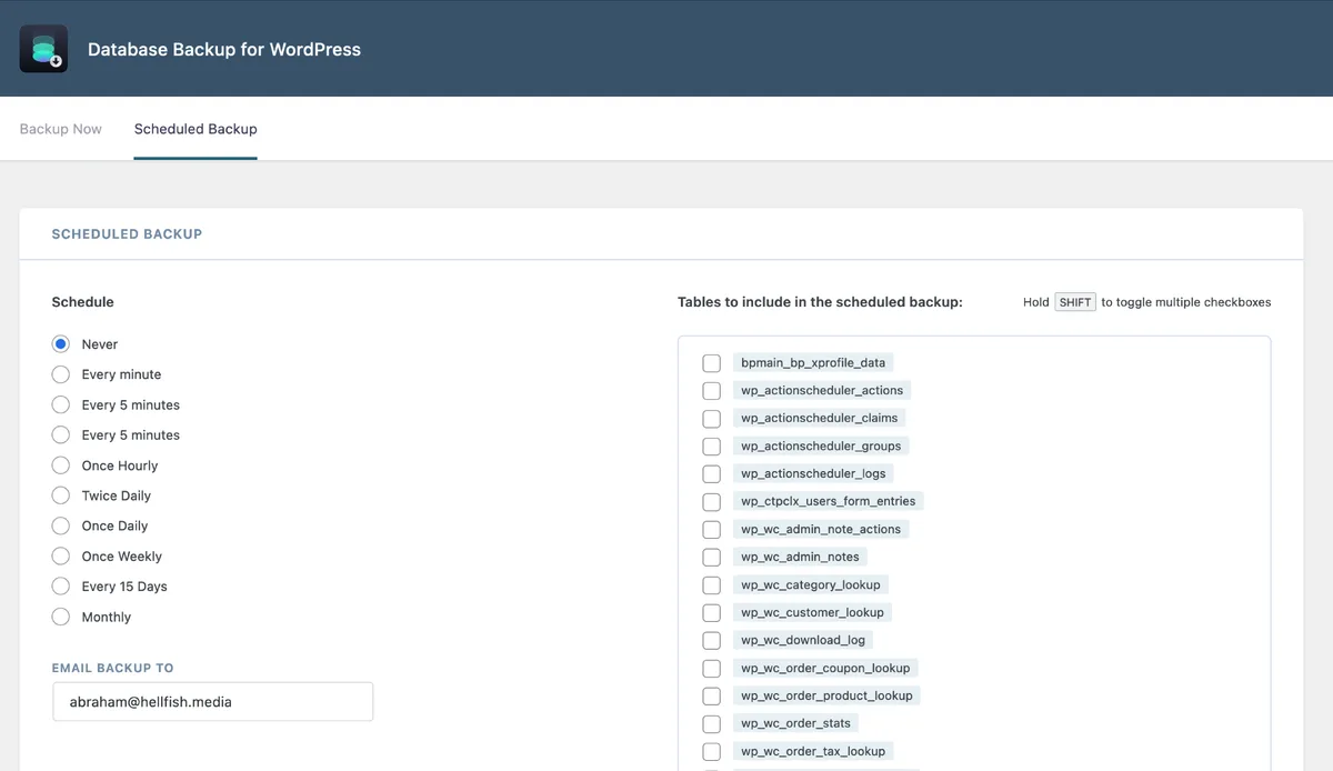 Database Backup for WordPress ekran görüntüsü 3