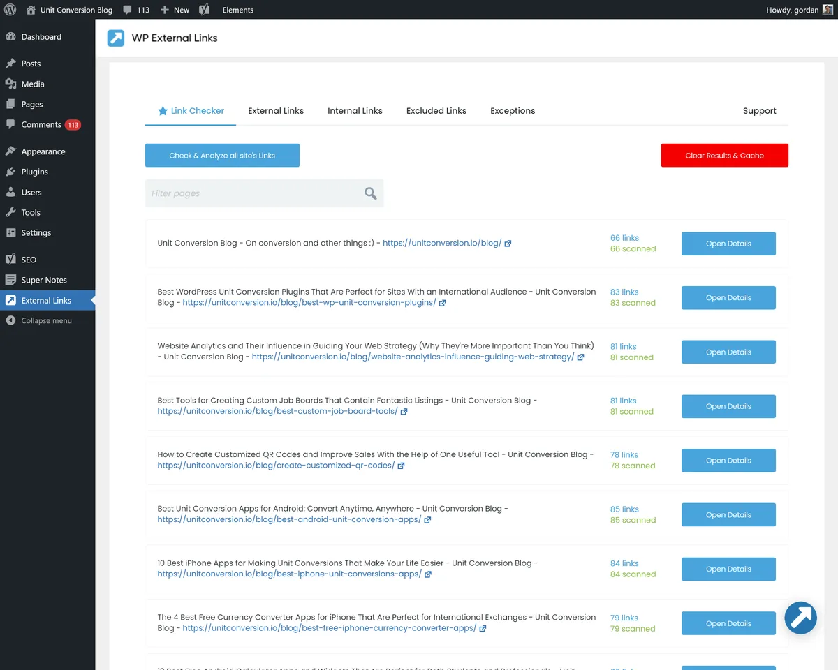External Links – nofollow, noopener & new window ekran görüntüsü 2