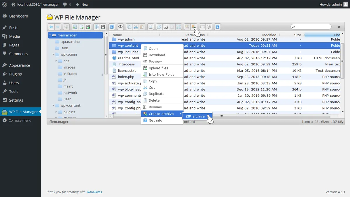 File Manager ekran görüntüsü 2