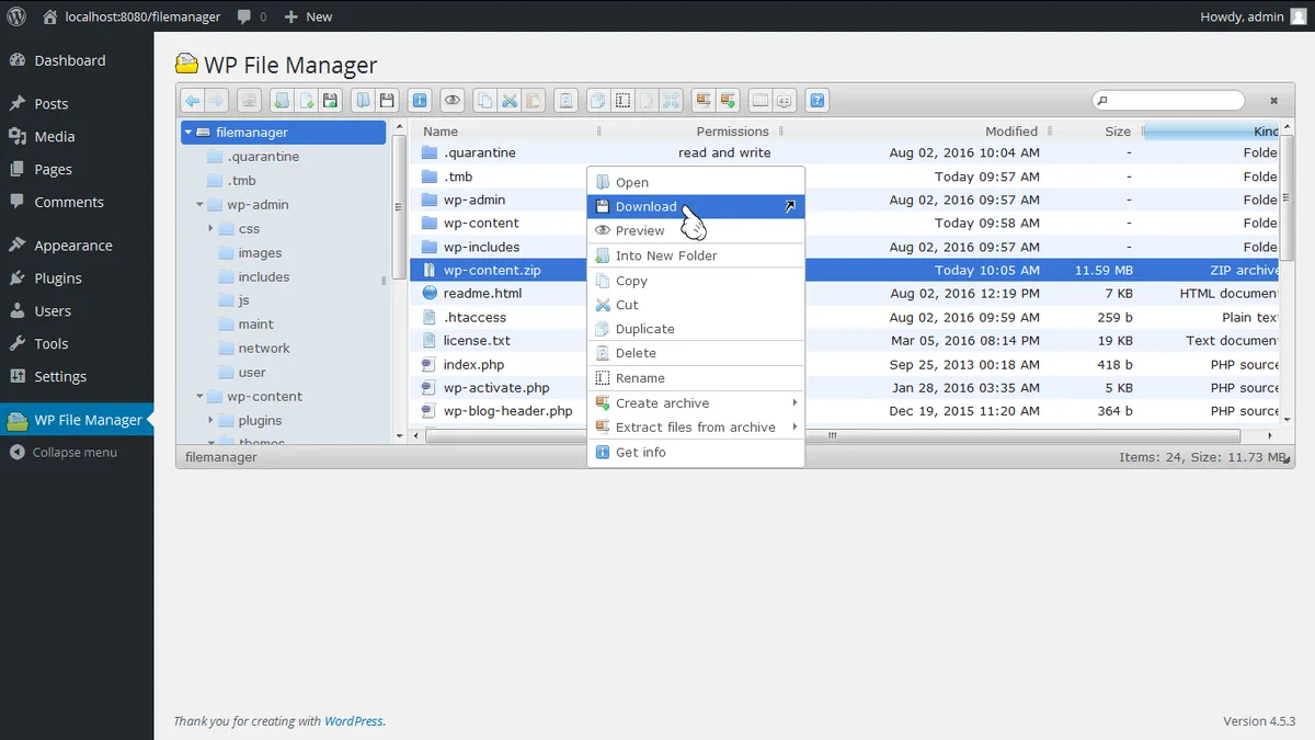 File Manager ekran görüntüsü 3