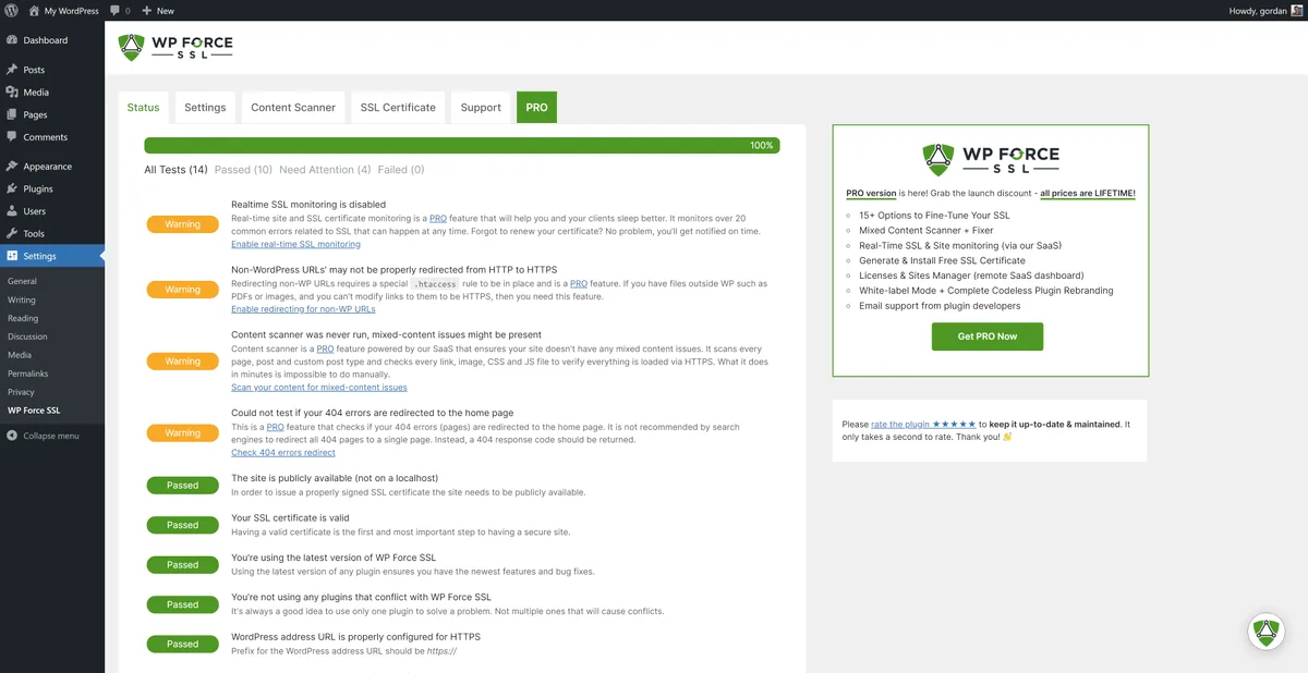 WP Force SSL & HTTPS SSL Redirect ekran görüntüsü 1