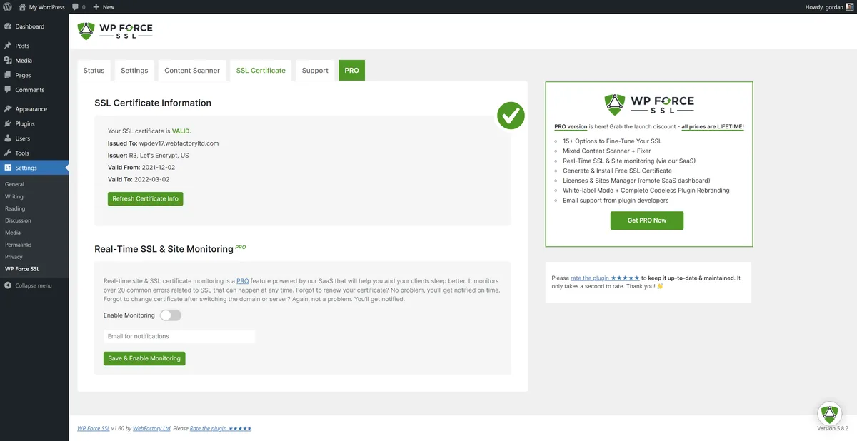 WP Force SSL & HTTPS SSL Redirect ekran görüntüsü 3