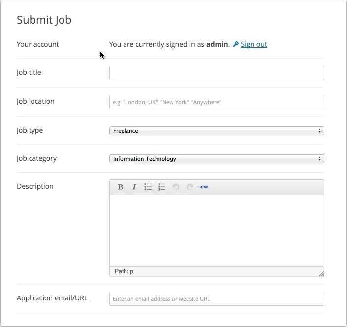 WP Job Manager ekran görüntüsü 1