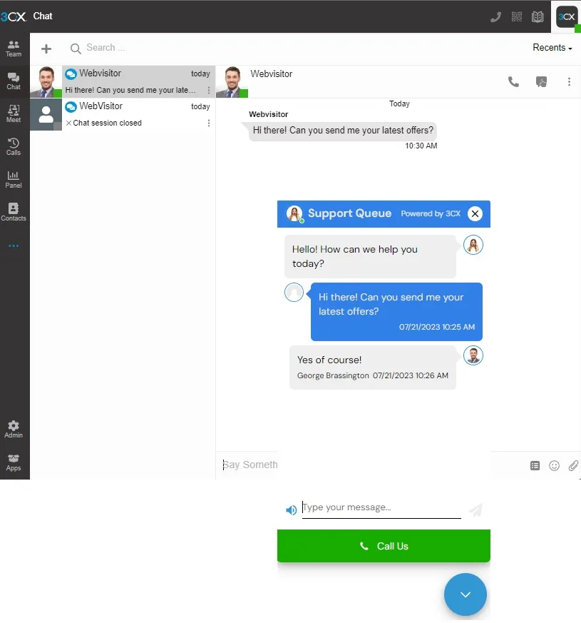 3CX Free Live Chat, Calls & Messaging ekran görüntüsü 2