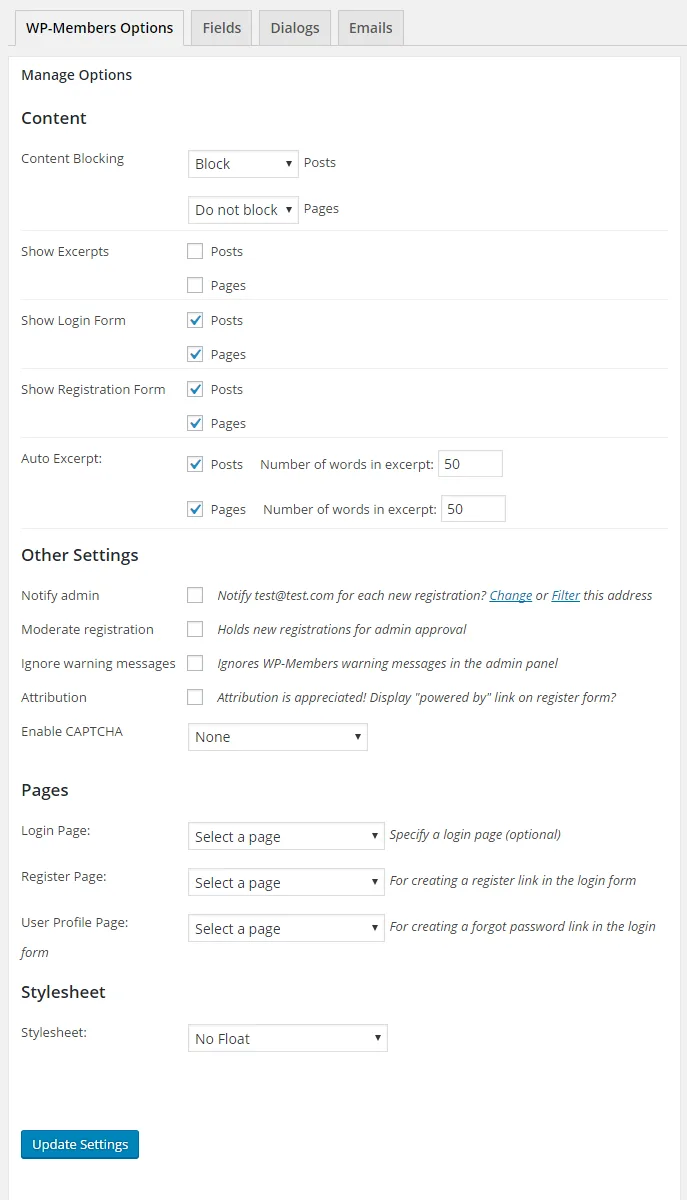 WP-Members Membership Plugin ekran görüntüsü 2