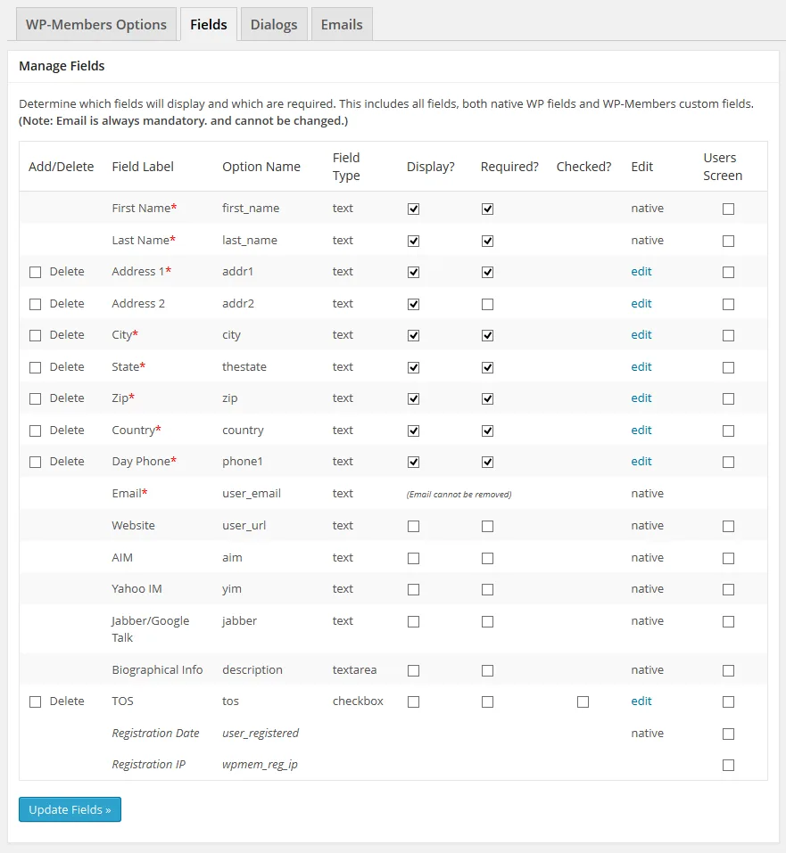 WP-Members Membership Plugin ekran görüntüsü 3