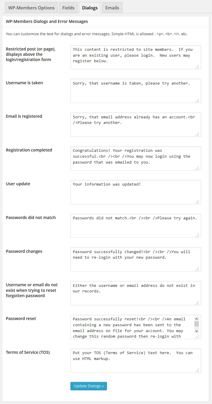 WP-Members Membership Plugin ekran görüntüsü 4
