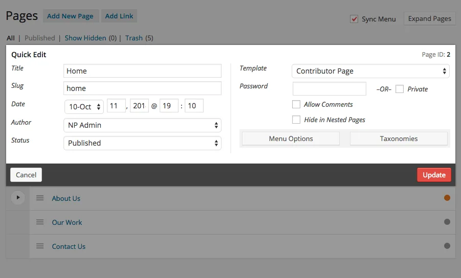 Nested Pages ekran görüntüsü 2