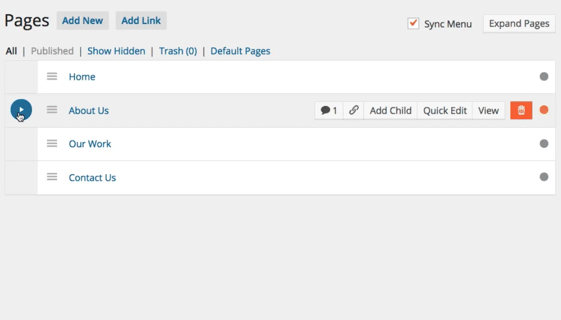 Nested Pages ekran görüntüsü 3