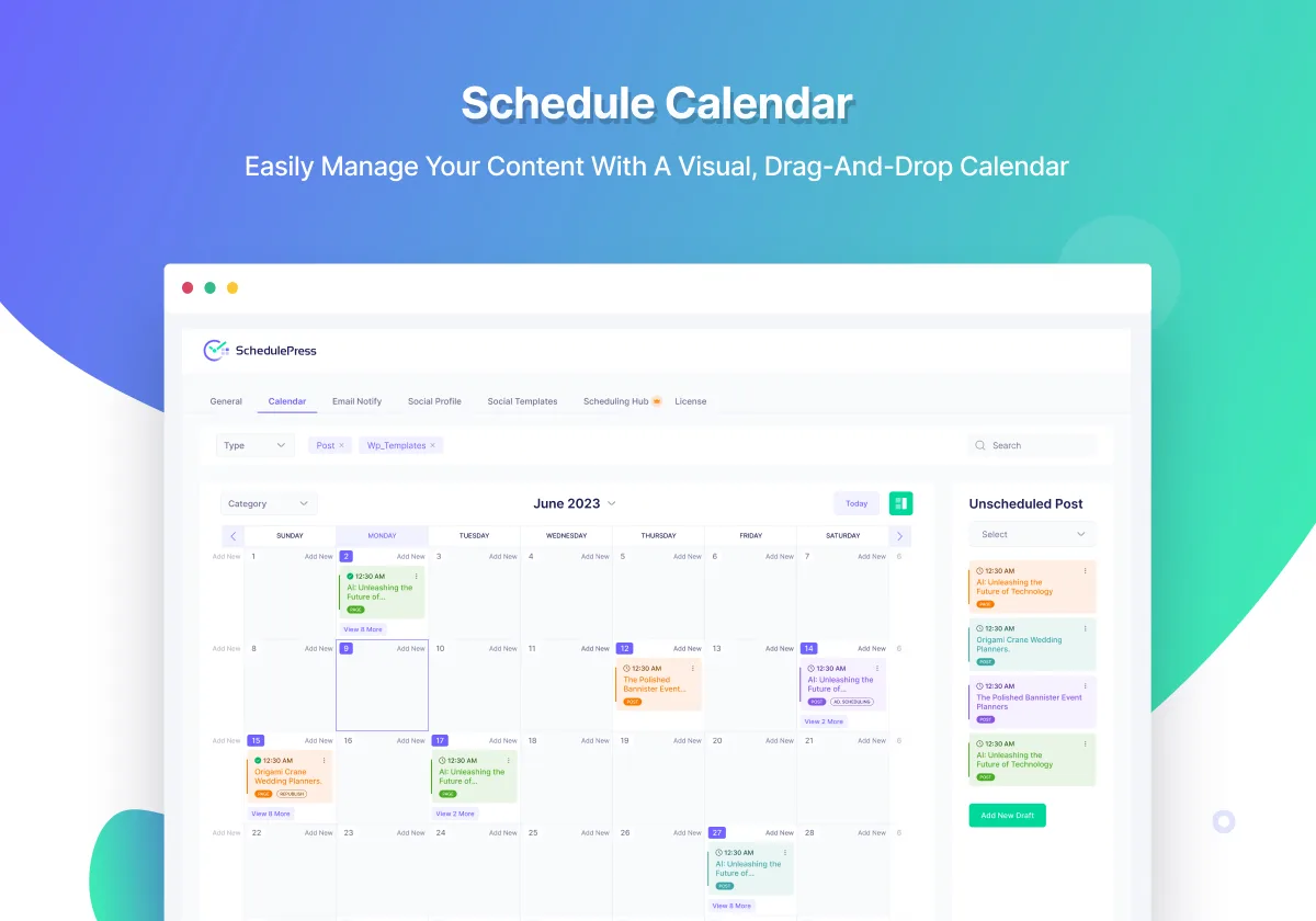 SchedulePress – Auto Post & Publish, Auto Social Share, Schedule Posts with Editorial Calendar & Missed Schedule Post Publisher ekran görüntüsü 2