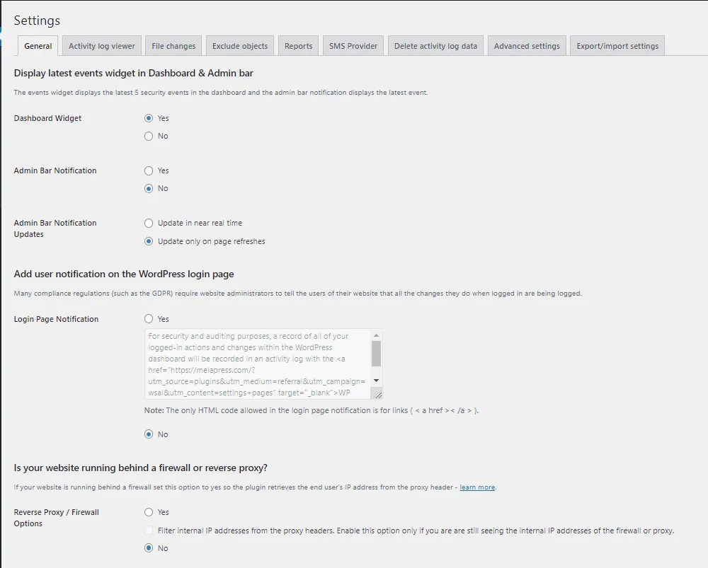 WP Activity Log ekran görüntüsü 3