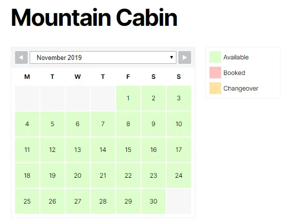 WP Simple Booking Calendar ekran görüntüsü 1