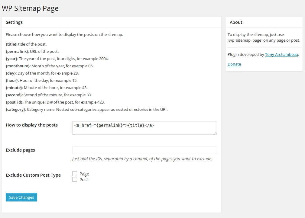 WP Sitemap Page ekran görüntüsü 2