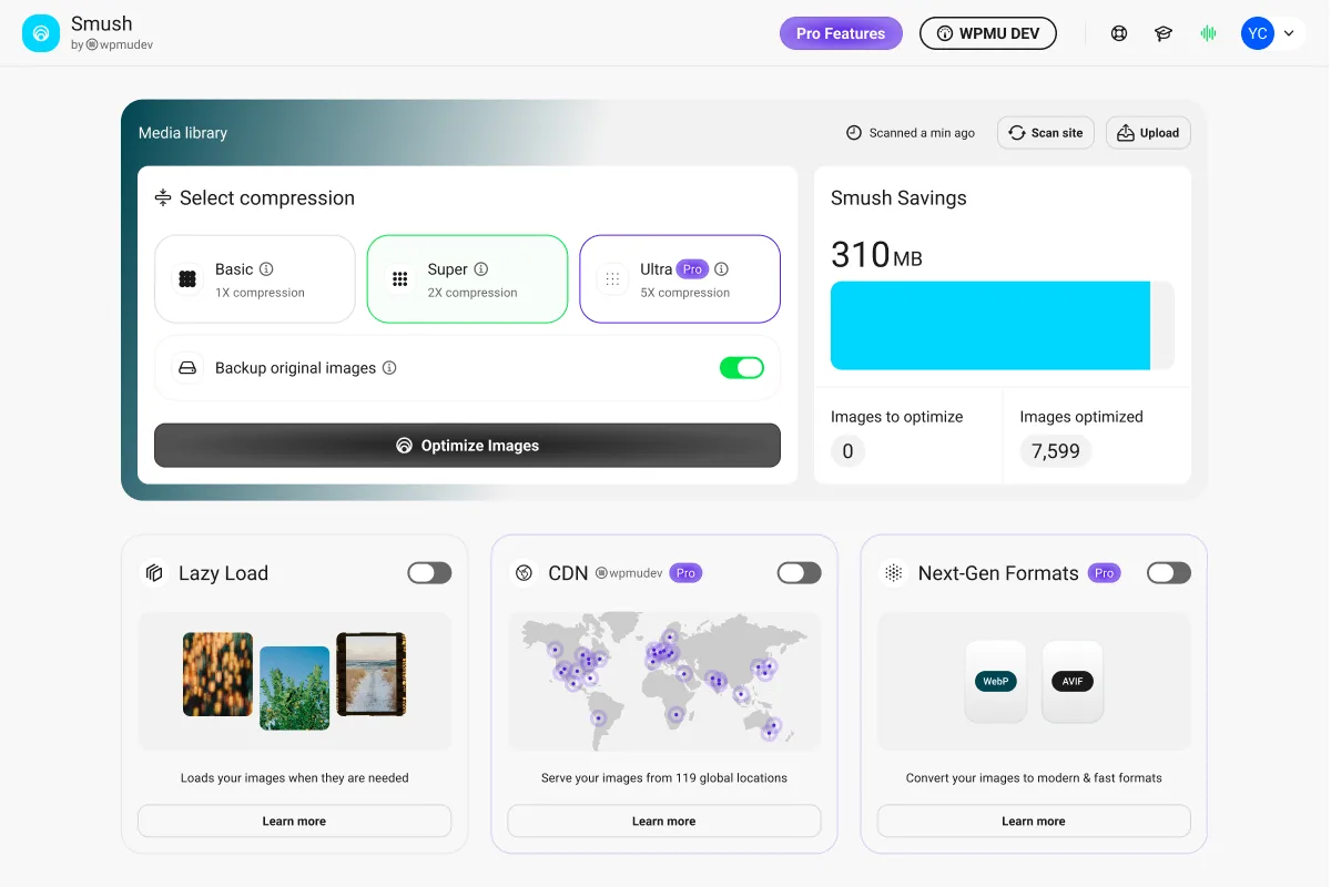 Smush – Image Optimization, Compression, Lazy Load, WebP & CDN ekran görüntüsü 2