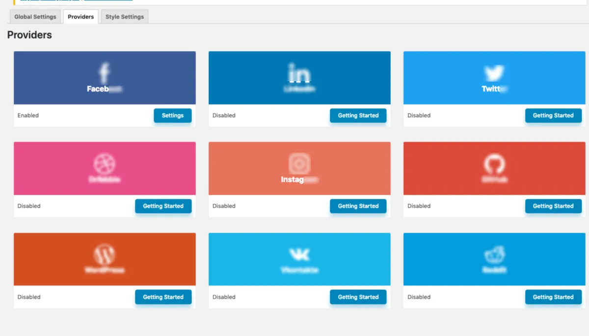 Wp Social Login and Register Social Counter ekran görüntüsü 1