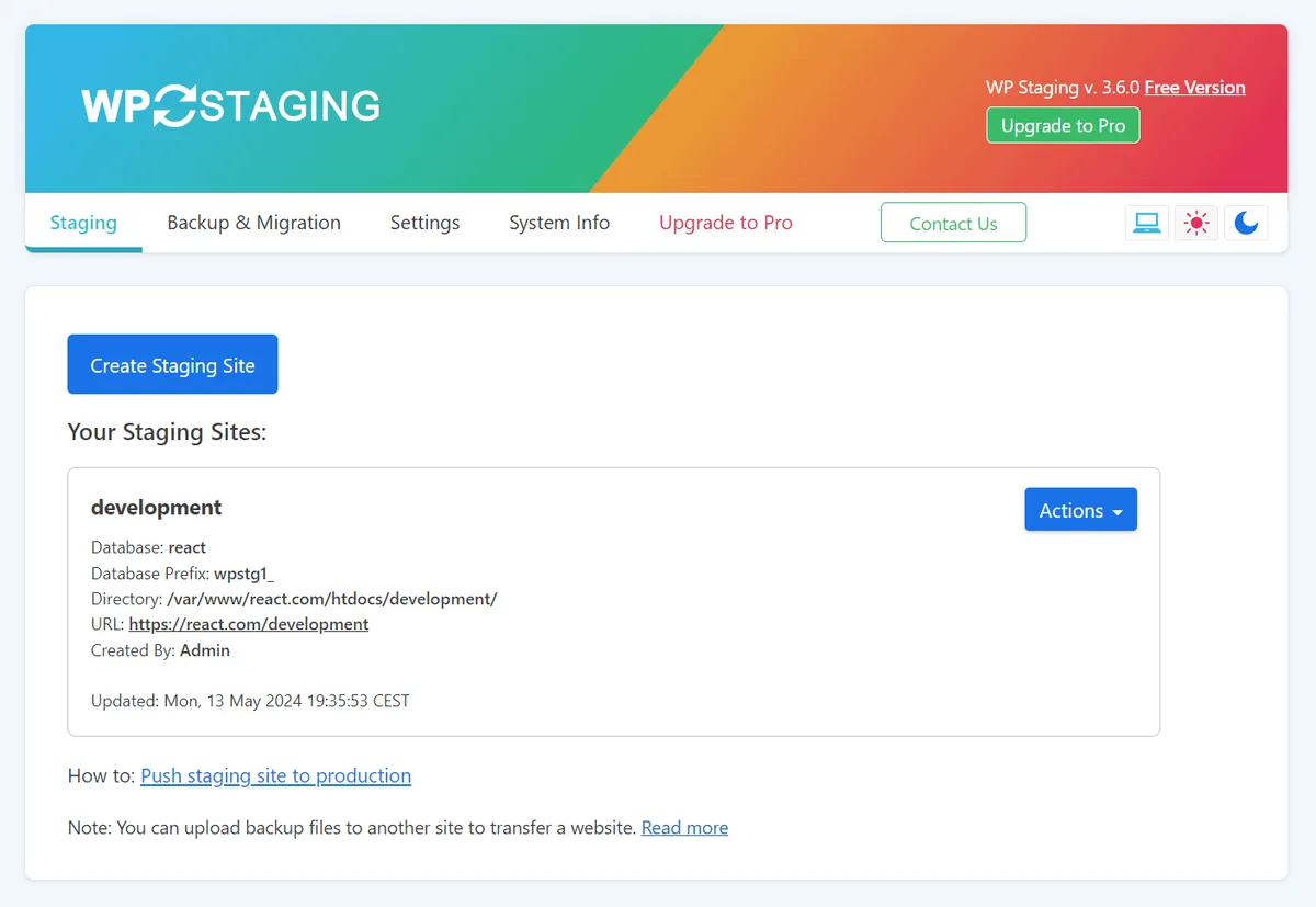 WP STAGING – WordPress Backups, Restore, Migration & Clone ekran görüntüsü 2