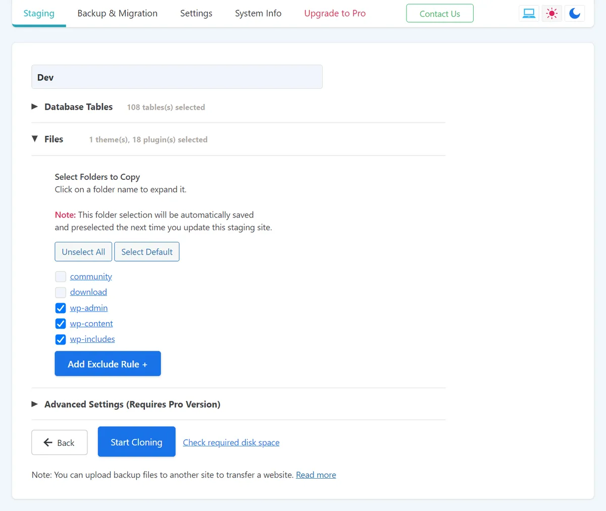 WP STAGING – WordPress Backups, Restore, Migration & Clone ekran görüntüsü 3