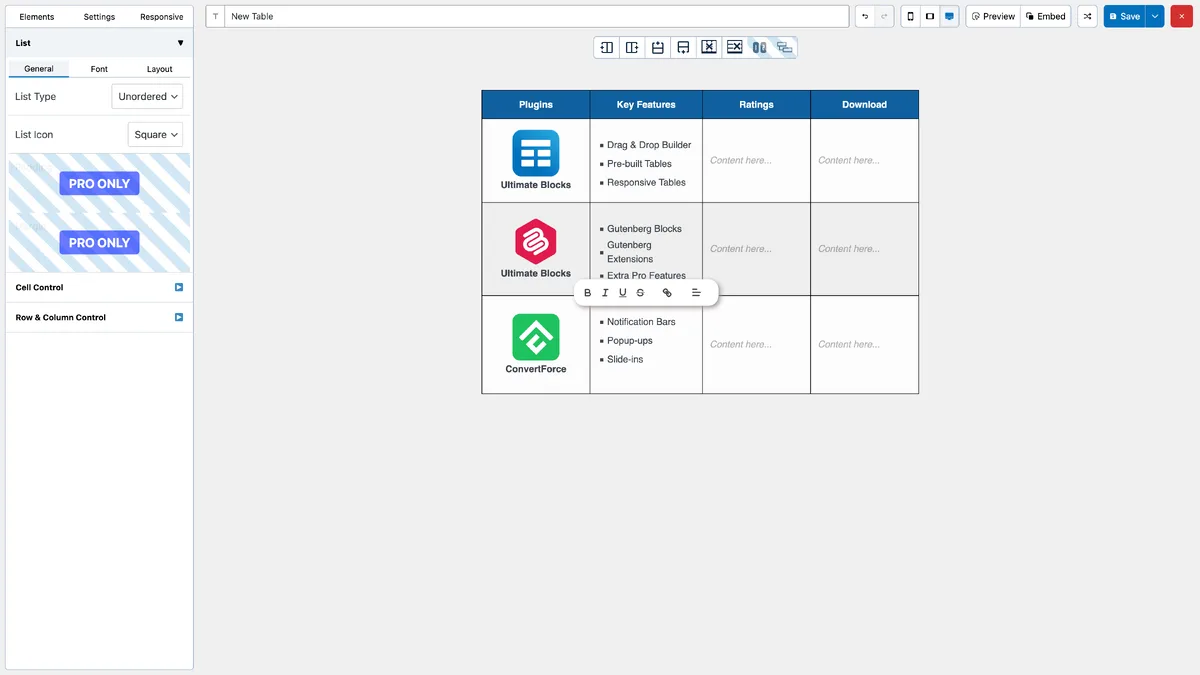 WP Table Builder – Drag & Drop Table Builder ekran görüntüsü 4