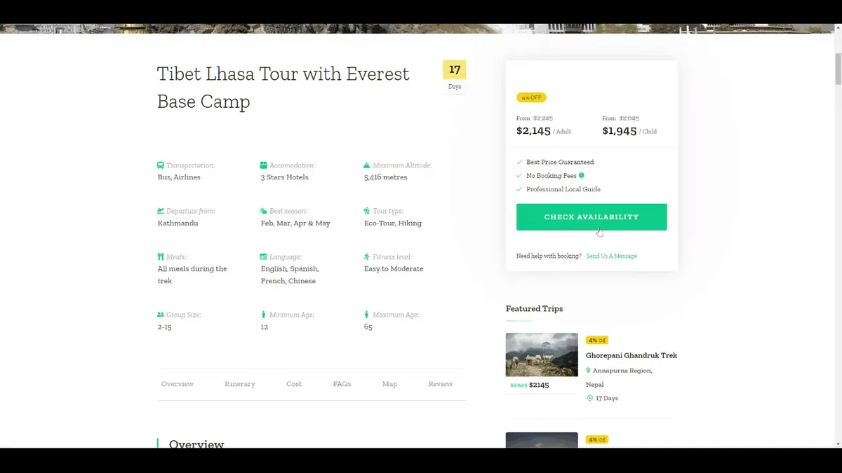 WP Travel Engine – Tour Booking Plugin – Tour Operator Software ekran görüntüsü 1