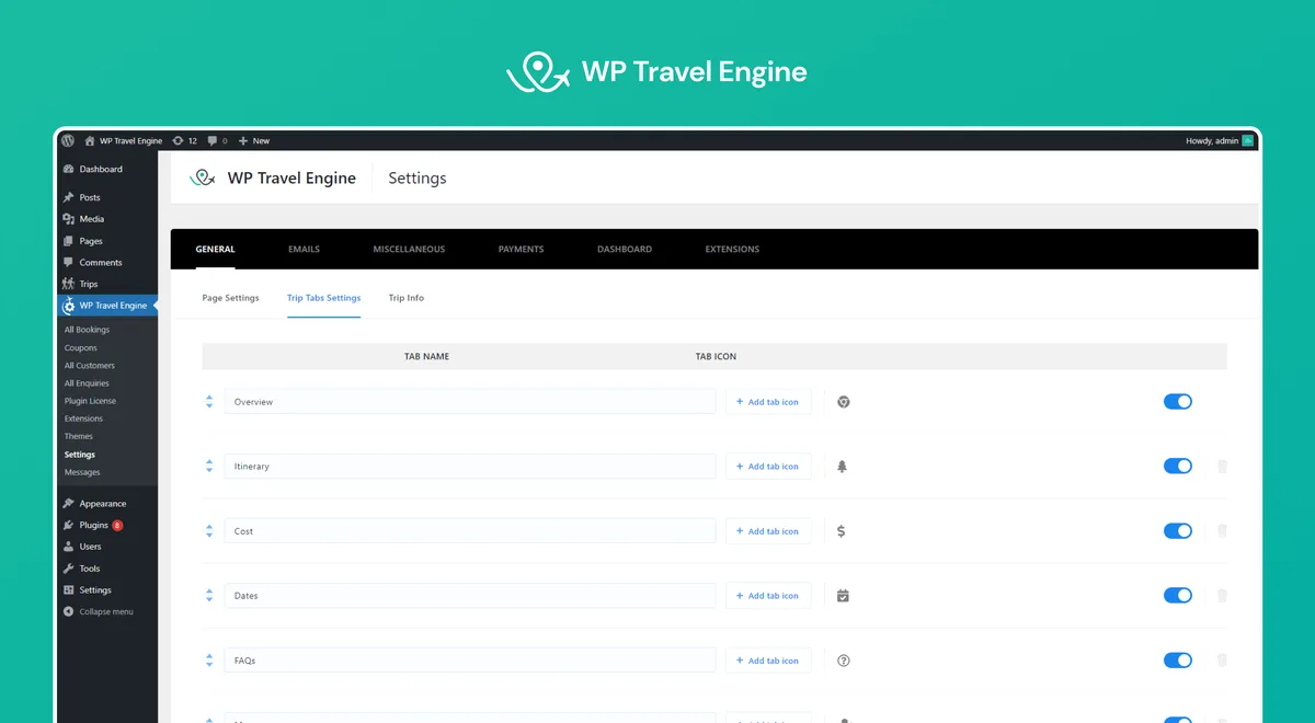 WP Travel Engine – Tour Booking Plugin – Tour Operator Software ekran görüntüsü 4