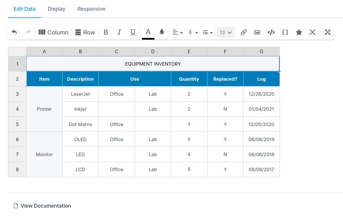 wpDataTables – WordPress Data Table, Dynamic Tables & Table Charts Plugin ekran görüntüsü 1