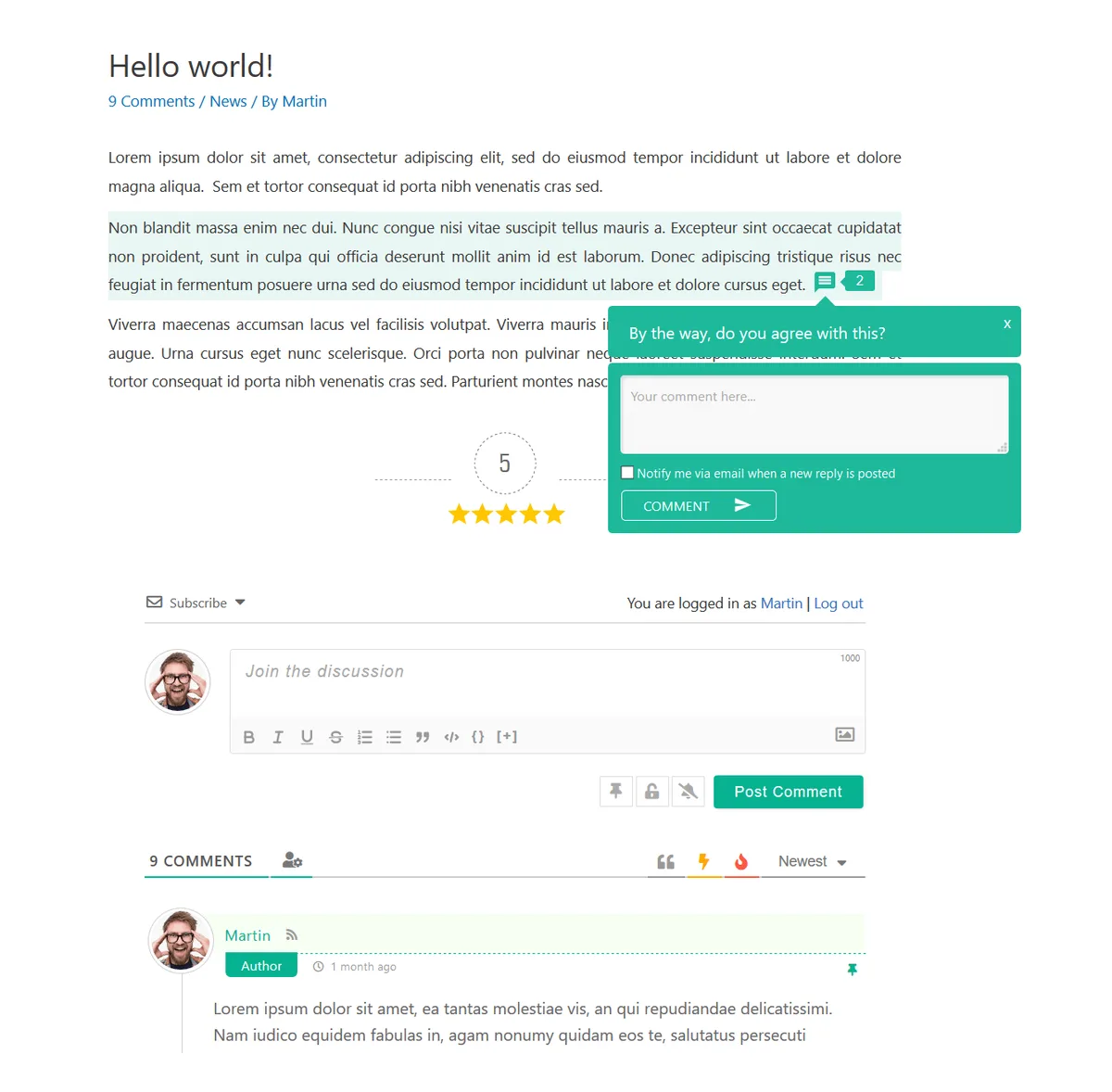 Comments – wpDiscuz ekran görüntüsü 3