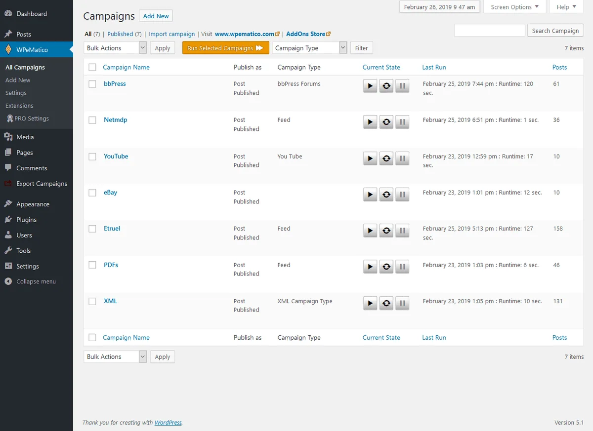 WPeMatico RSS Feed Fetcher ekran görüntüsü 2