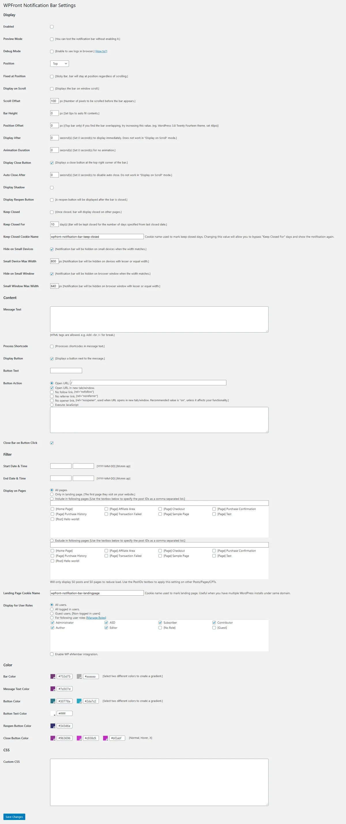 WPFront Notification Bar ekran görüntüsü 1