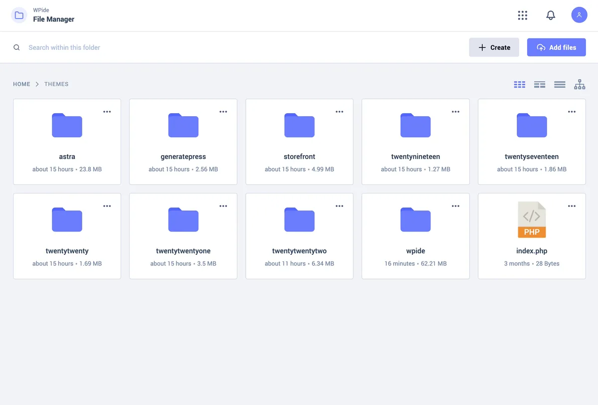WPIDE – File Manager & Code Editor ekran görüntüsü 1