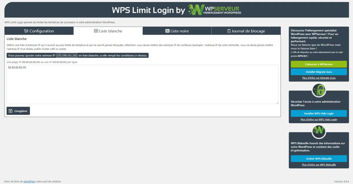 WPS Limit Login ekran görüntüsü 2