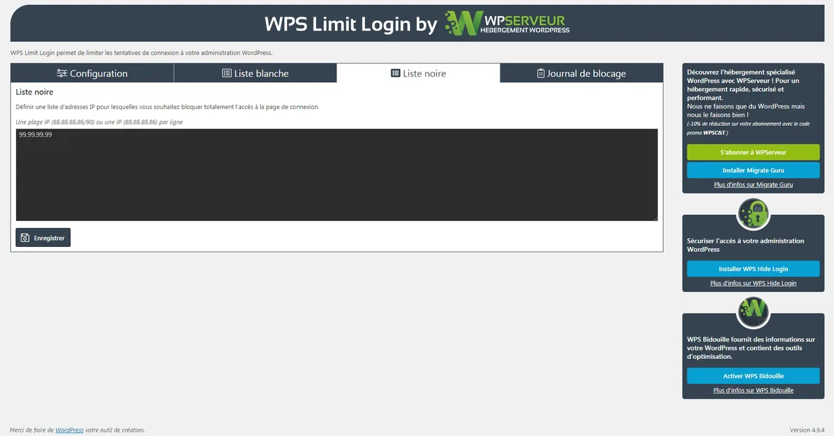 WPS Limit Login ekran görüntüsü 3