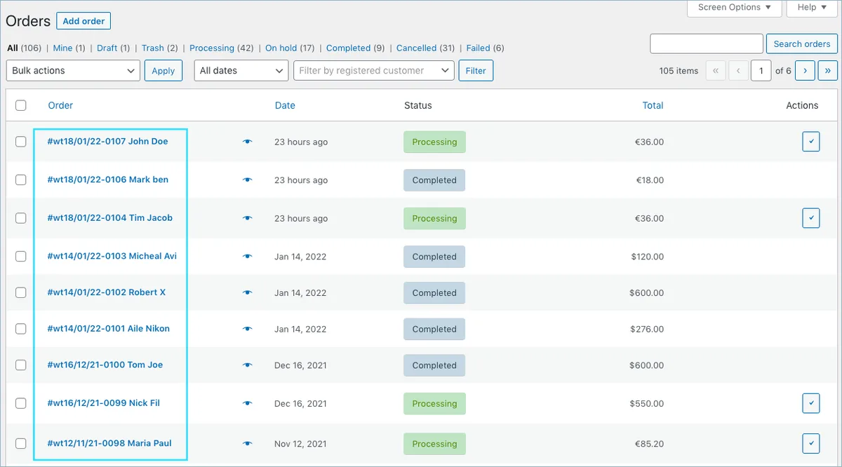 Sequential Order Number for WooCommerce ekran görüntüsü 1