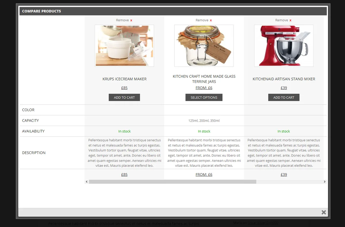 YITH WooCommerce Compare ekran görüntüsü 1