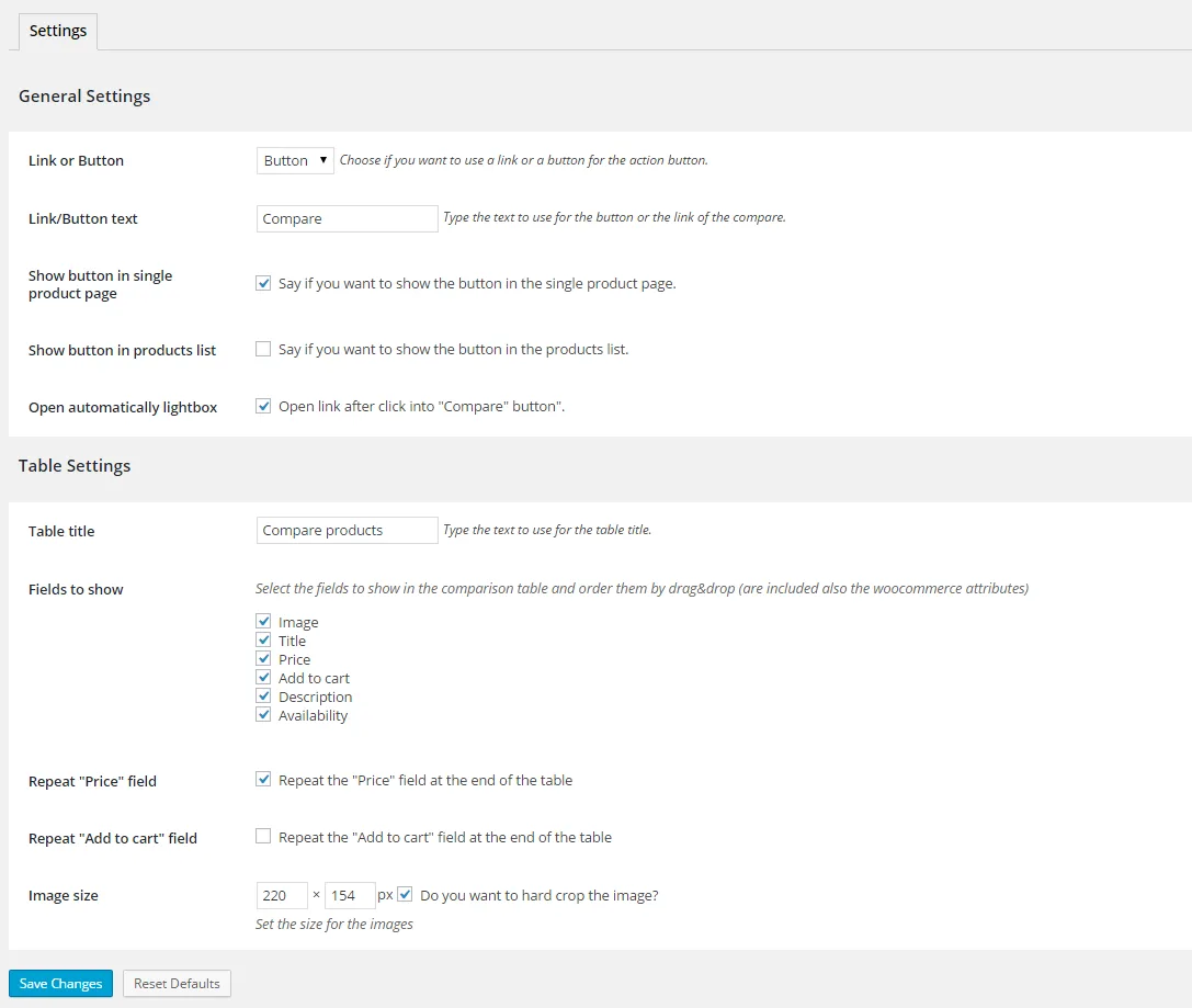 YITH WooCommerce Compare ekran görüntüsü 3