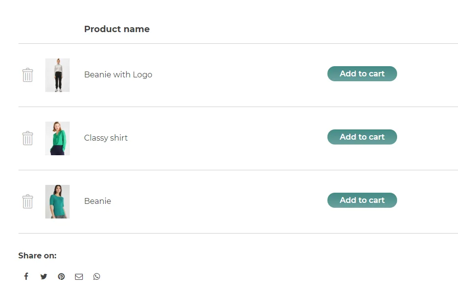YITH WooCommerce Wishlist ekran görüntüsü 3