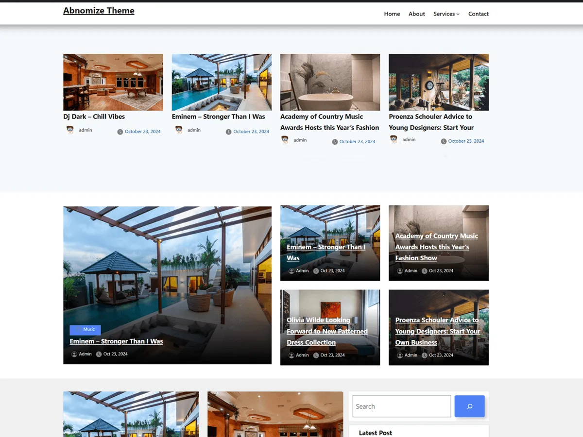Abnomize web sitesi teması önizlemesi