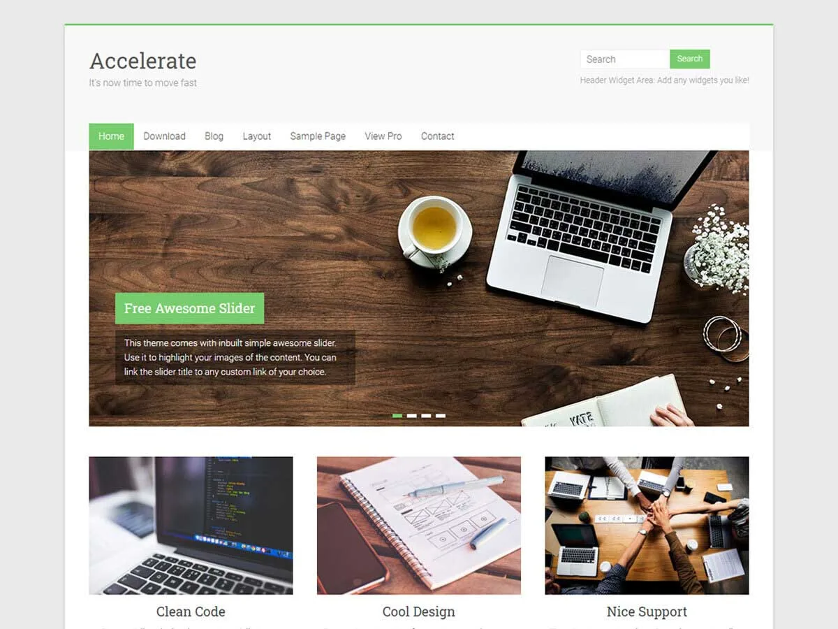 Accelerate WordPress theme – multipurpose design by ThemeGrill