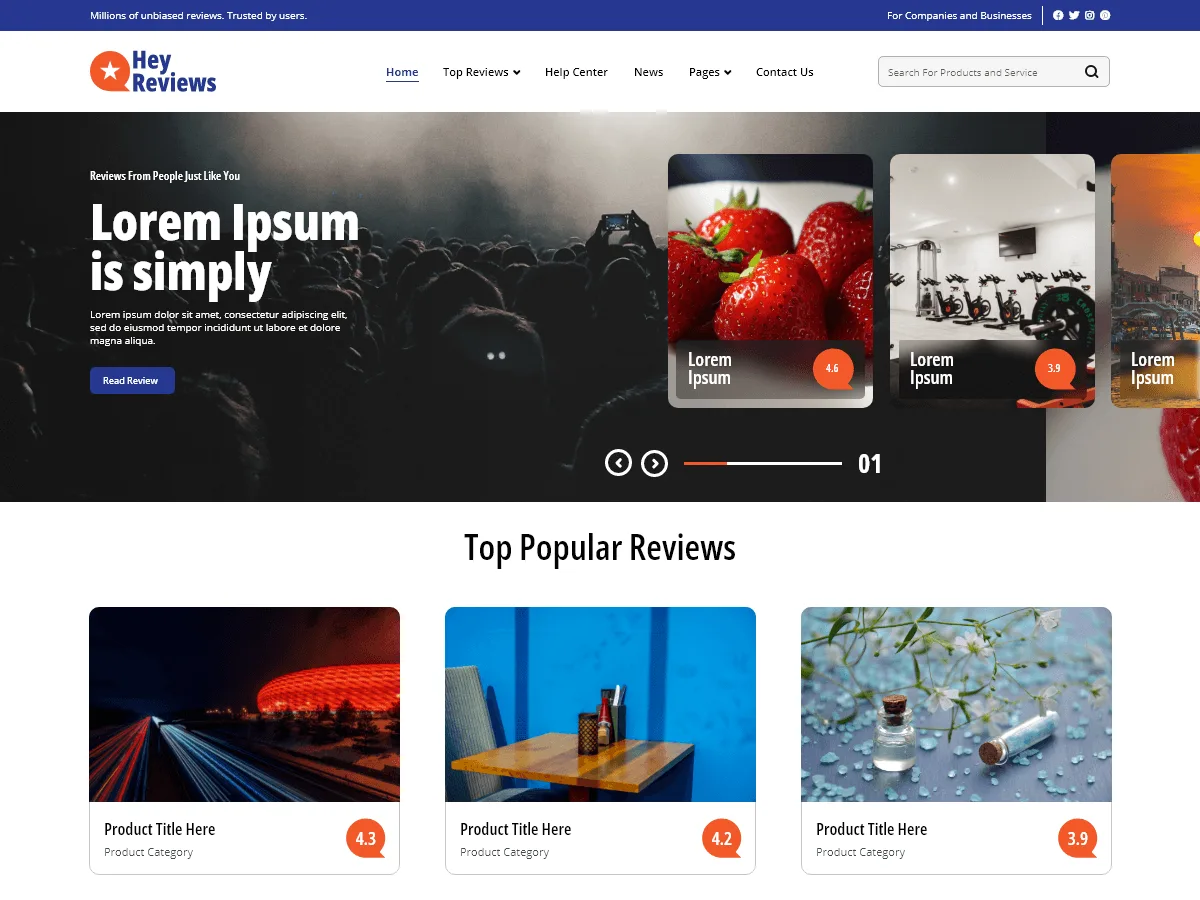 Affiliate Review web sitesi teması önizlemesi