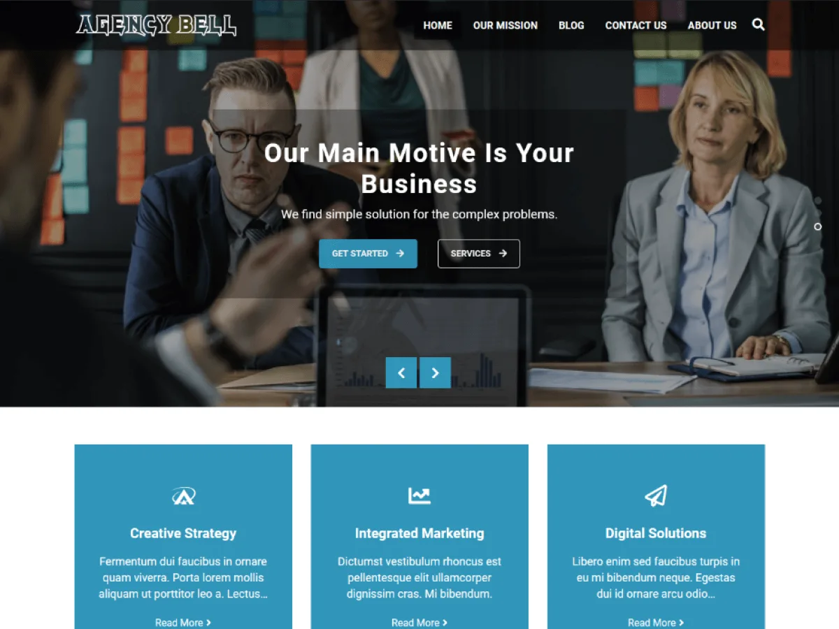 Agency Bell web sitesi teması
