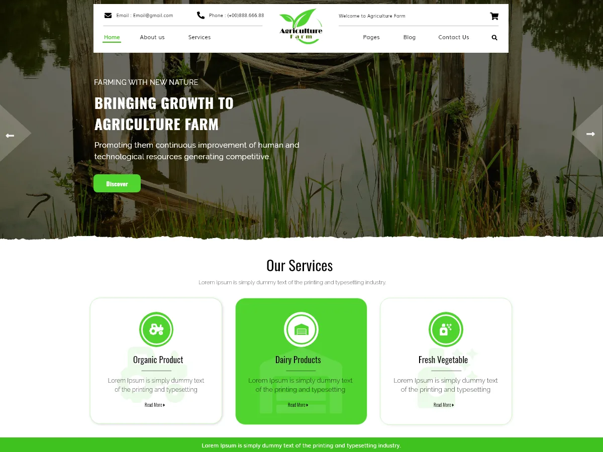 Agriculture Farm web sitesi teması ile tarım ve çiftlik web sitesi tasarımı